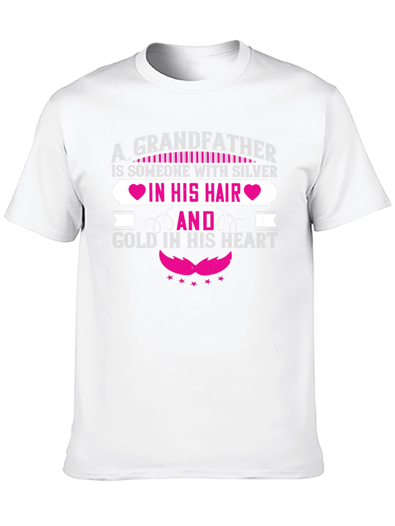 Grandfather Silver Hair Gold Heart T-Shirt