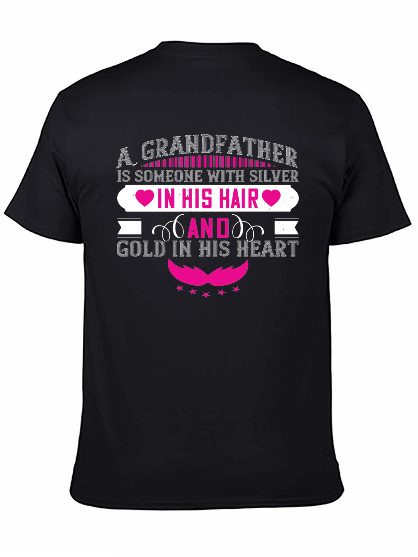 Grandfather Silver Hair Gold Heart T-Shirt