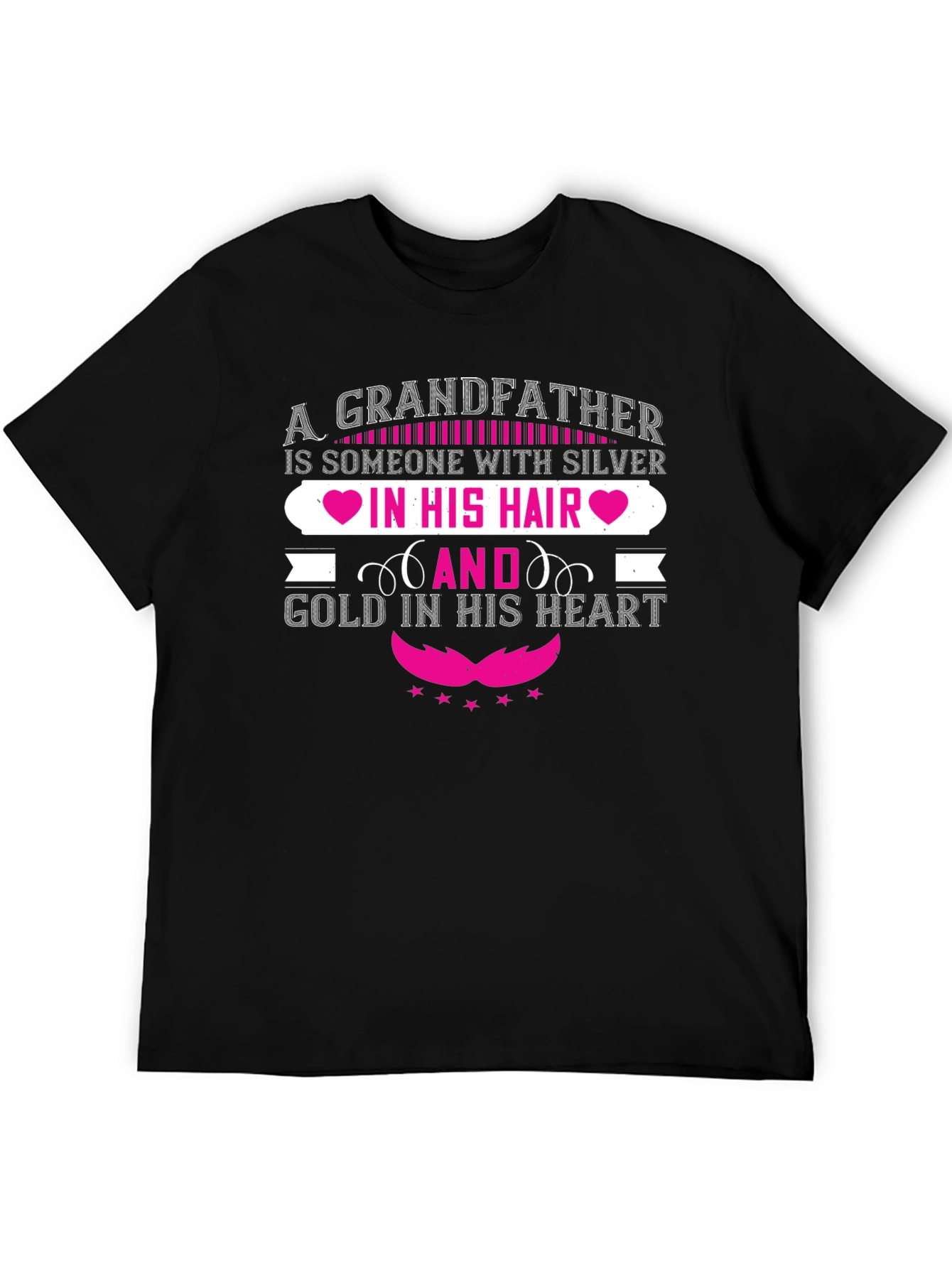 Grandfather Silver Hair Gold Heart T-Shirt