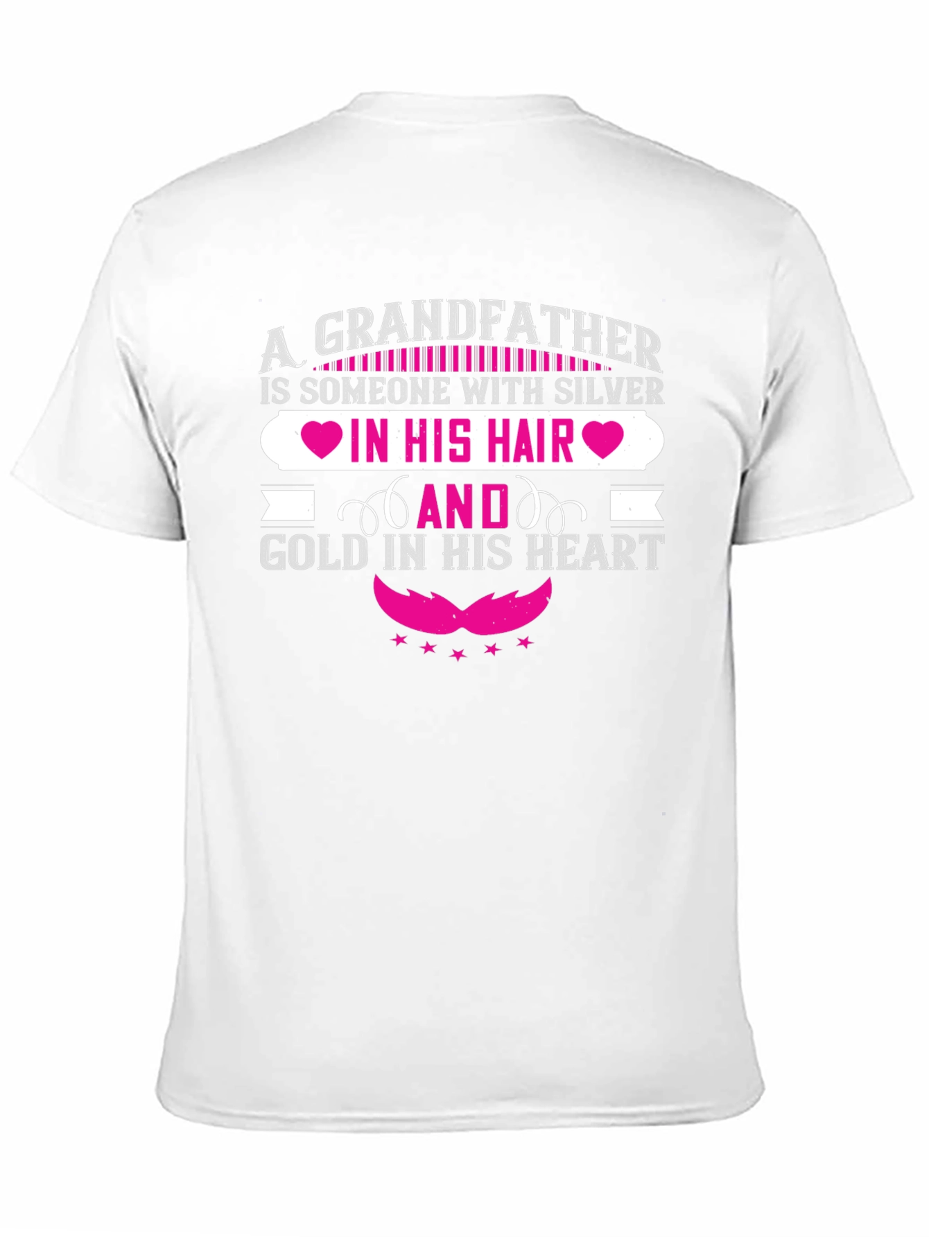 Grandfather Silver Hair Gold Heart T-Shirt
