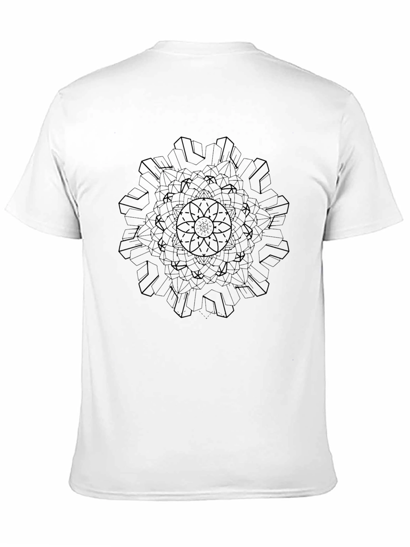 Geometric Mandala Graphic Black T-Shirt