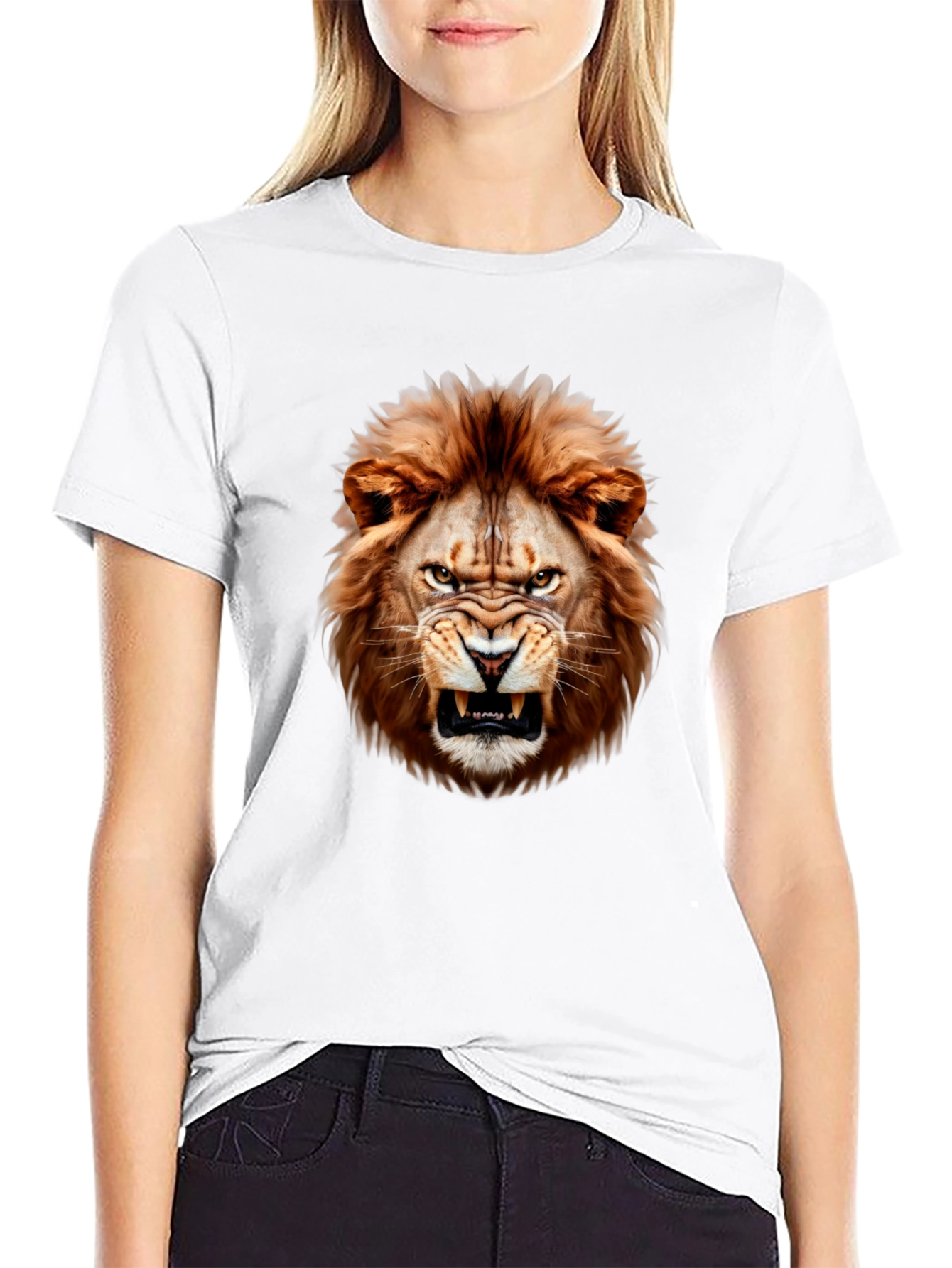 Roaring Lion Graphic T-Shirt - Bold Animal Print