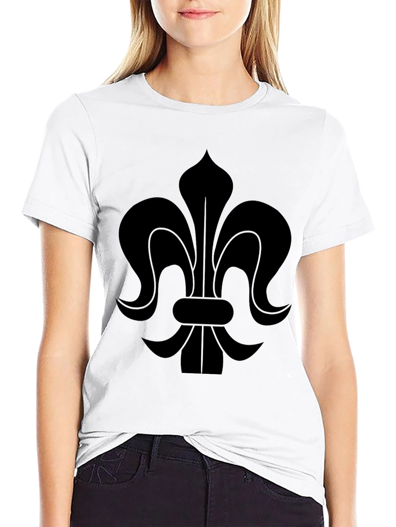 Fleur-de-Lis Black Graphic Tee | Classic Design