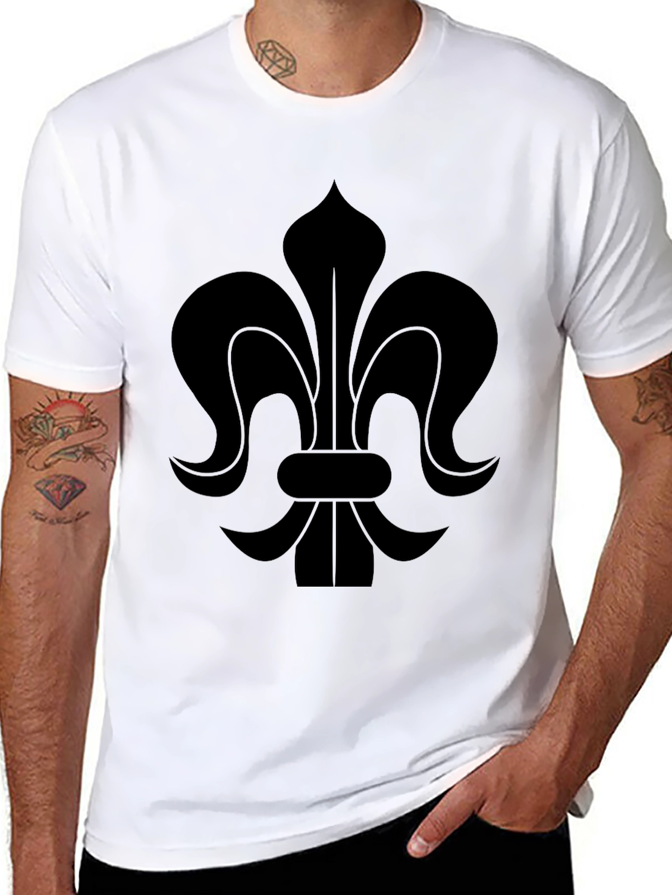 Fleur-de-Lis Black Graphic Tee | Classic Design
