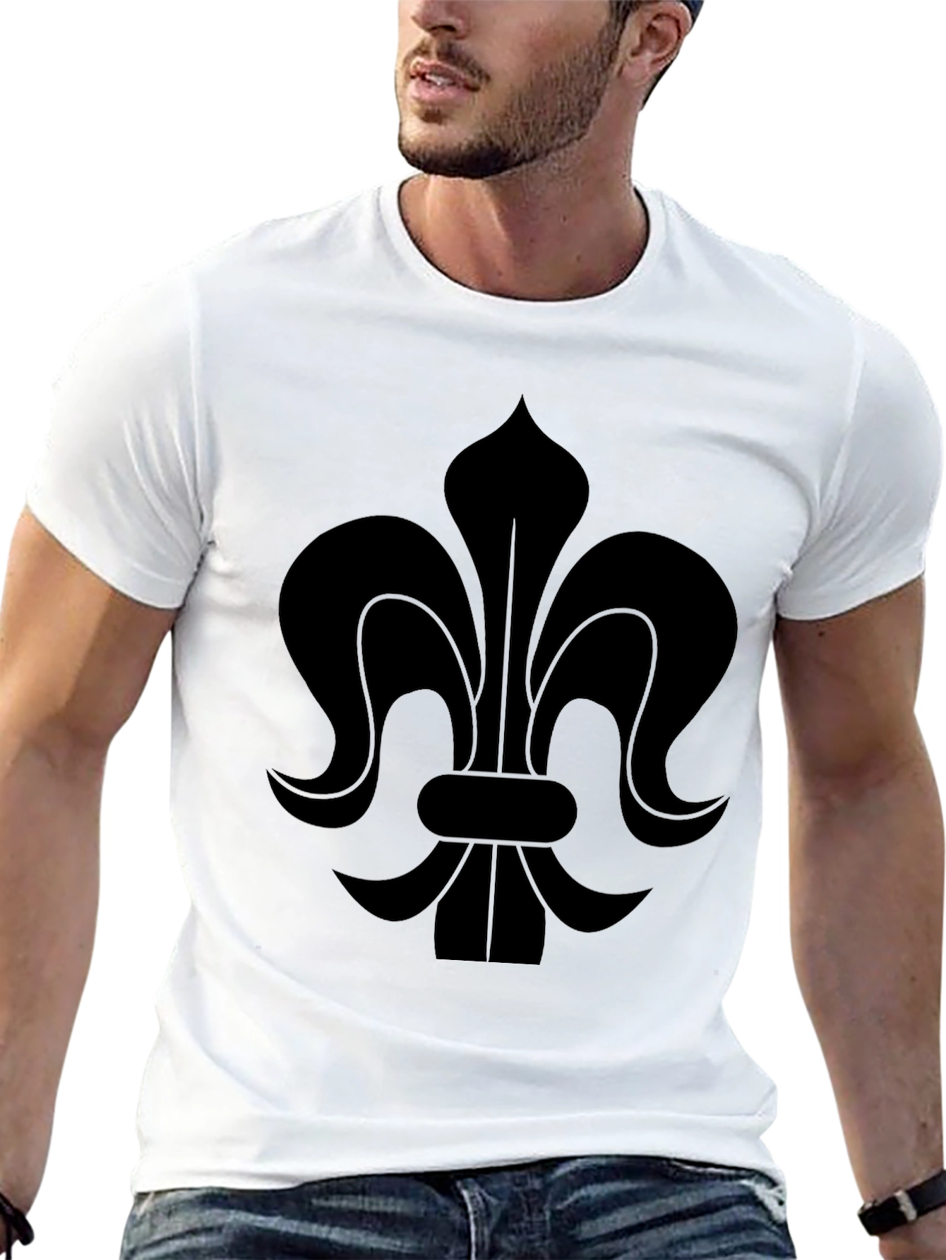 Fleur-de-Lis Black Graphic Tee | Classic Design