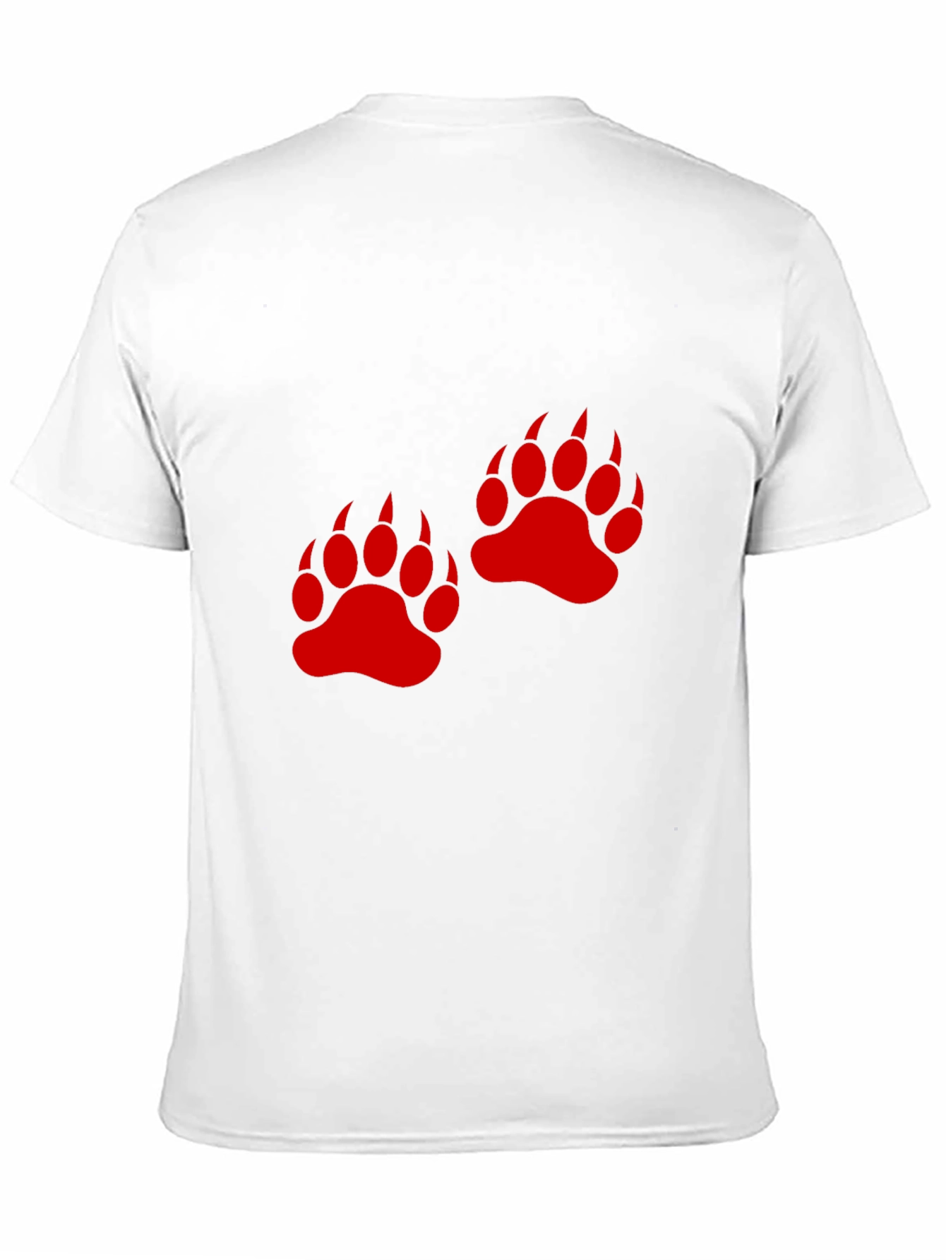 Bear Paw Print Graphic Tee - Casual Black T-Shirt