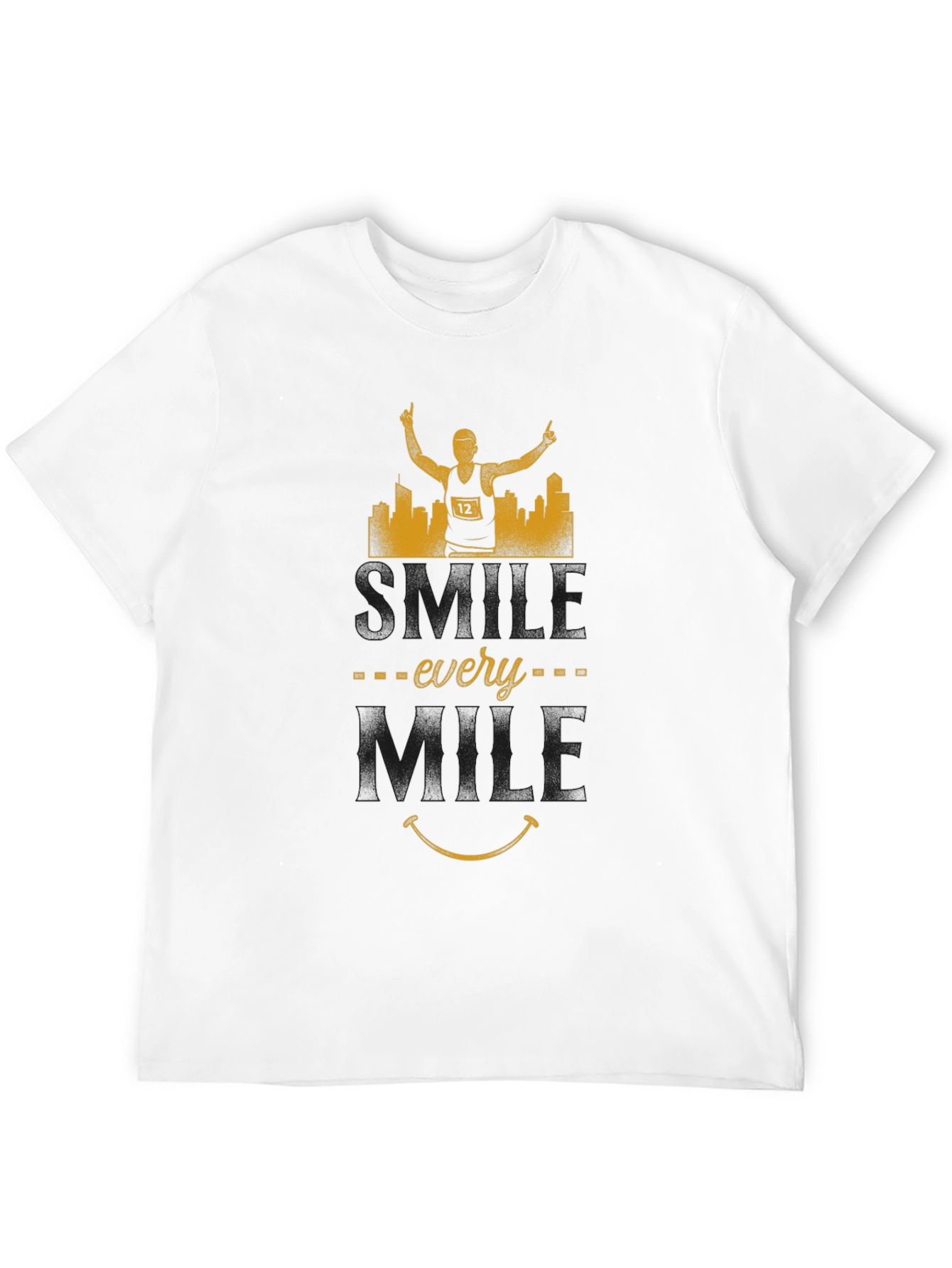 Smile Every Mile Black Graphic Tee