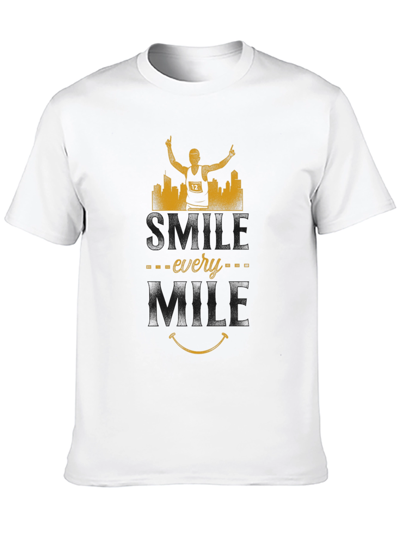 Smile Every Mile Black Graphic Tee