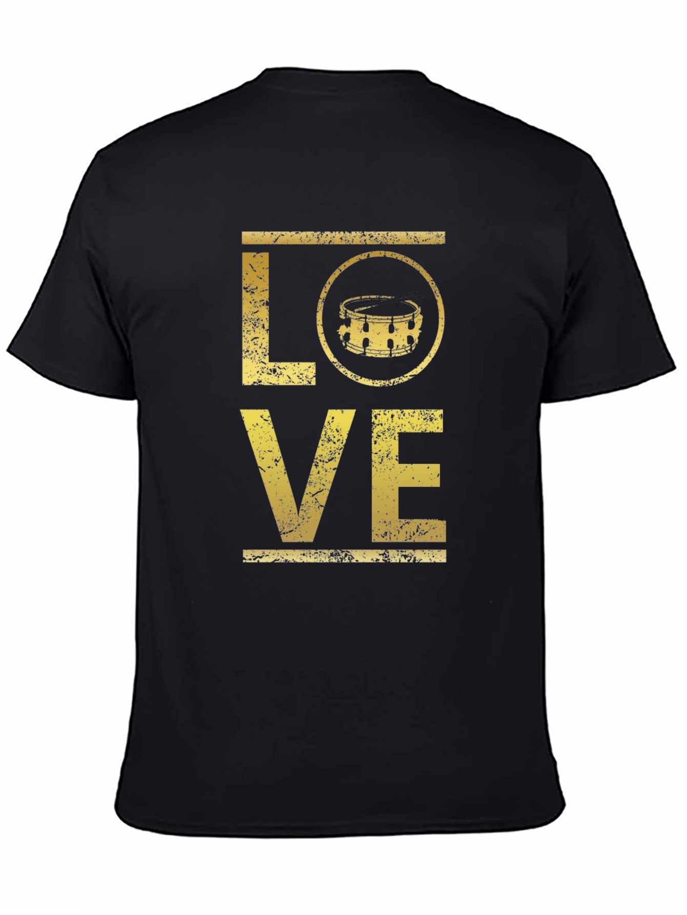 Love Drums Graphic Tee - Black Cotton T-Shirt