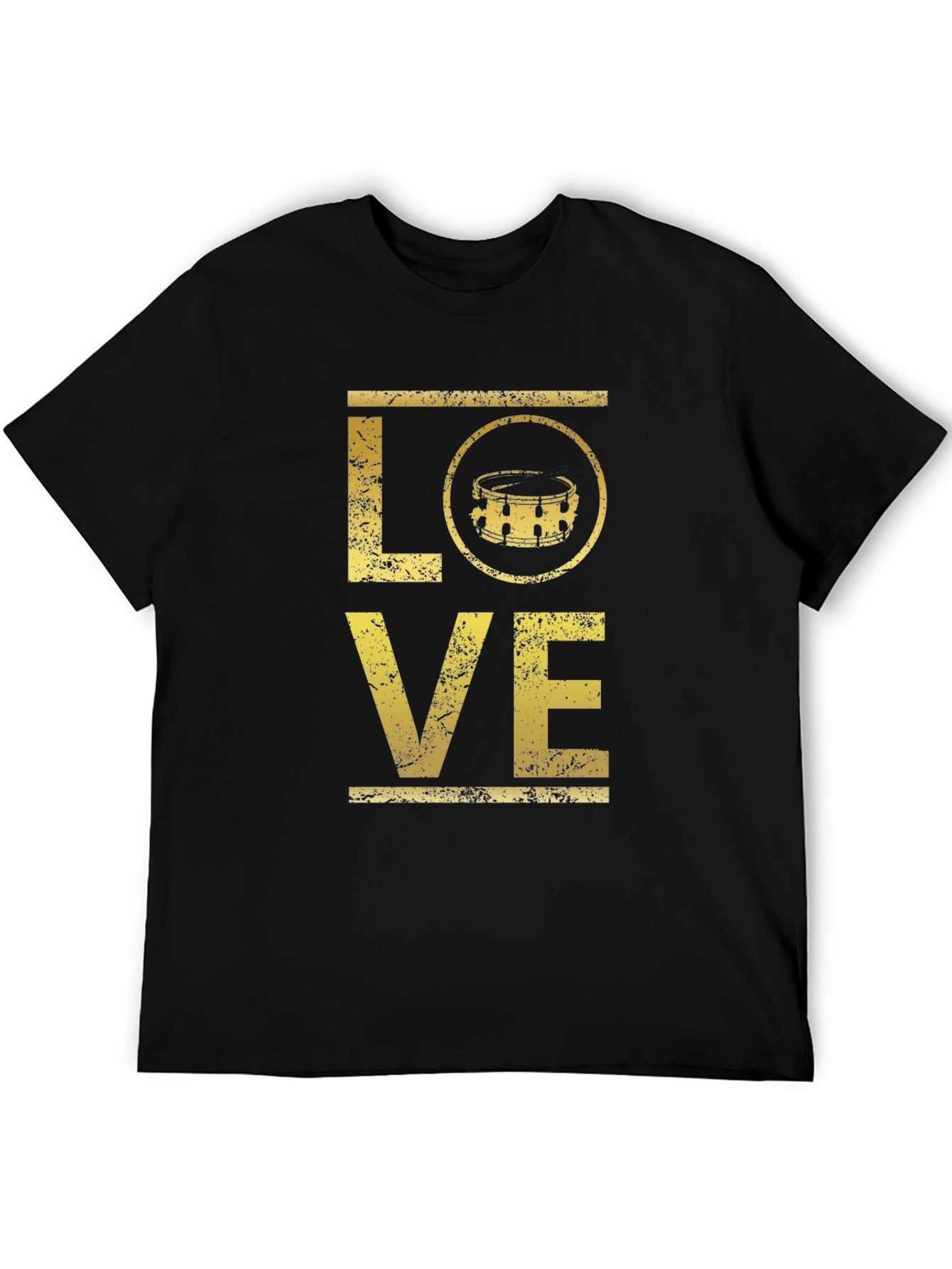 Love Drums Graphic Tee - Black Cotton T-Shirt