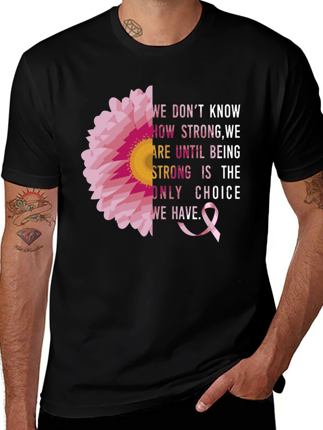 Breast Cancer Awareness T-Shirt Pink Ribbon