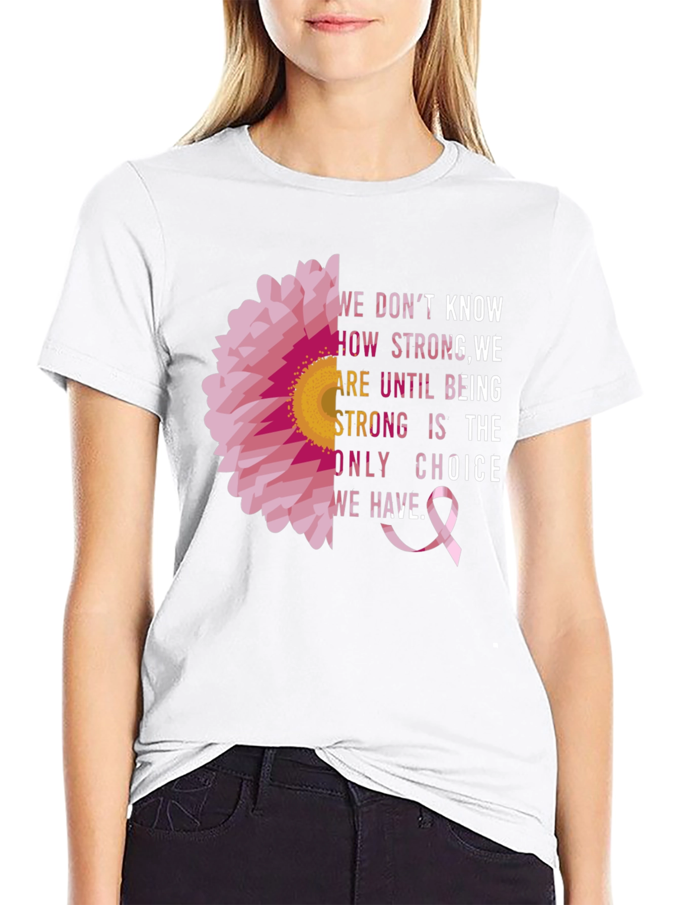 Breast Cancer Awareness T-Shirt Pink Ribbon