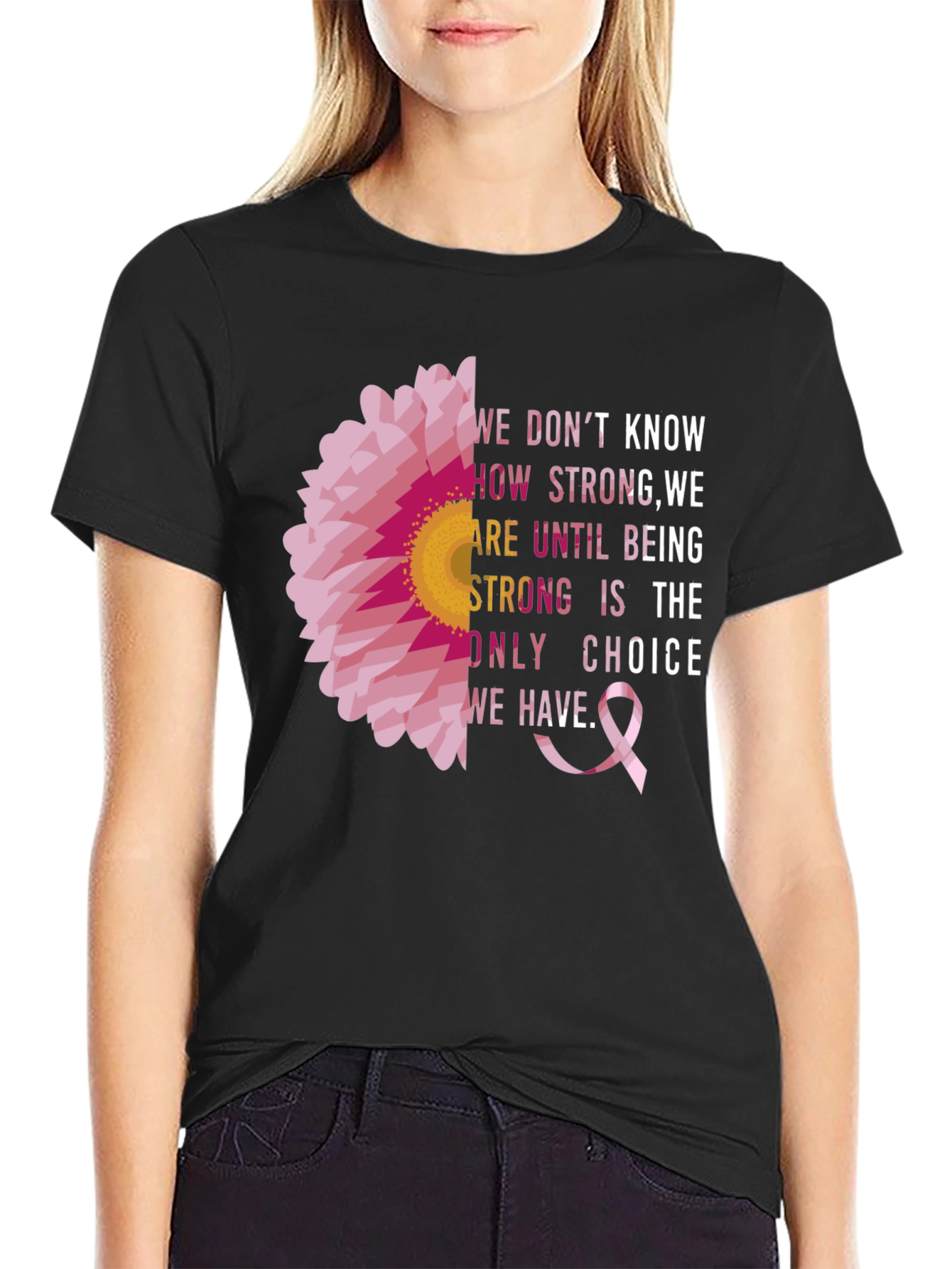Breast Cancer Awareness T-Shirt Pink Ribbon