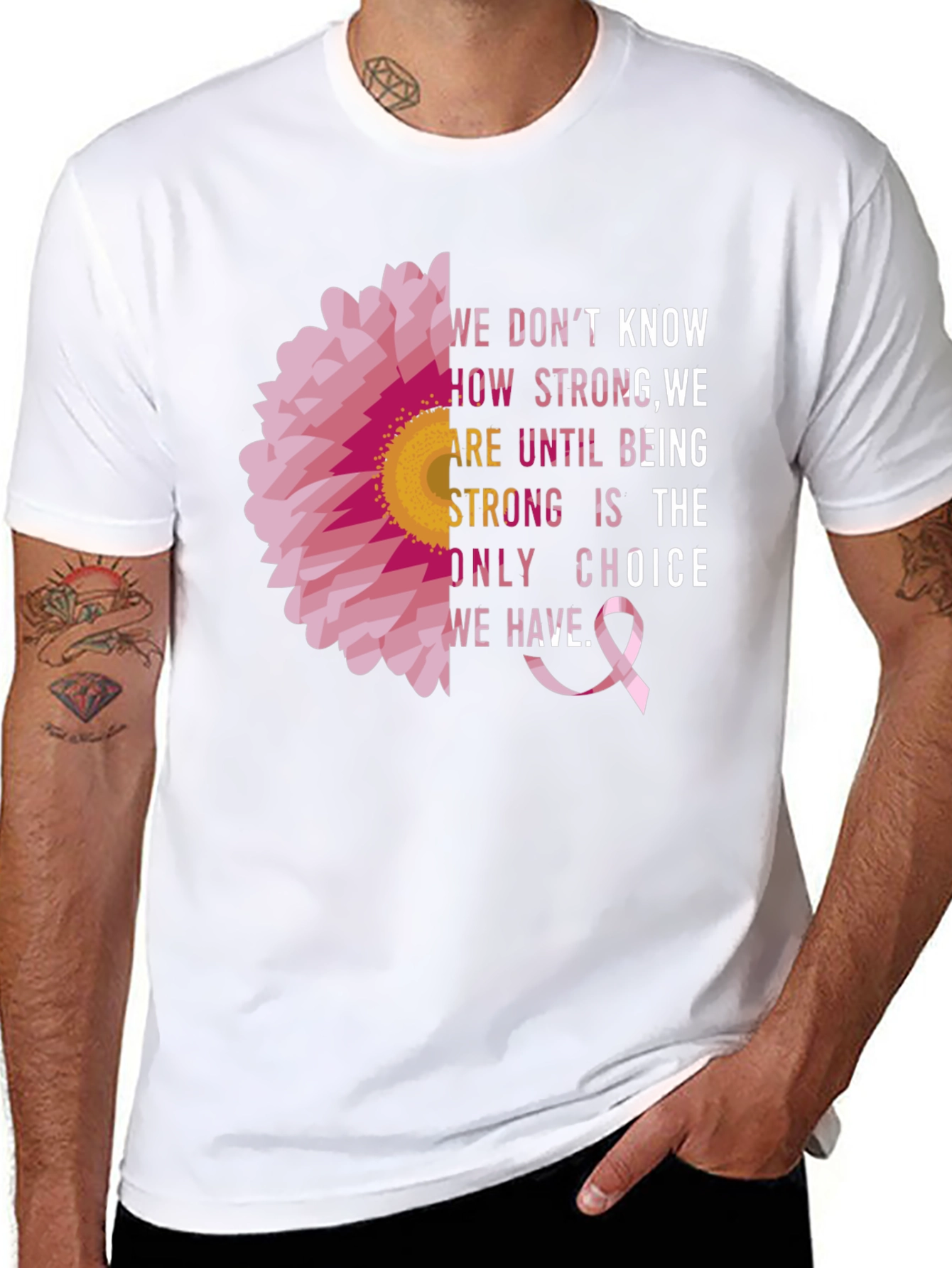 Breast Cancer Awareness T-Shirt Pink Ribbon