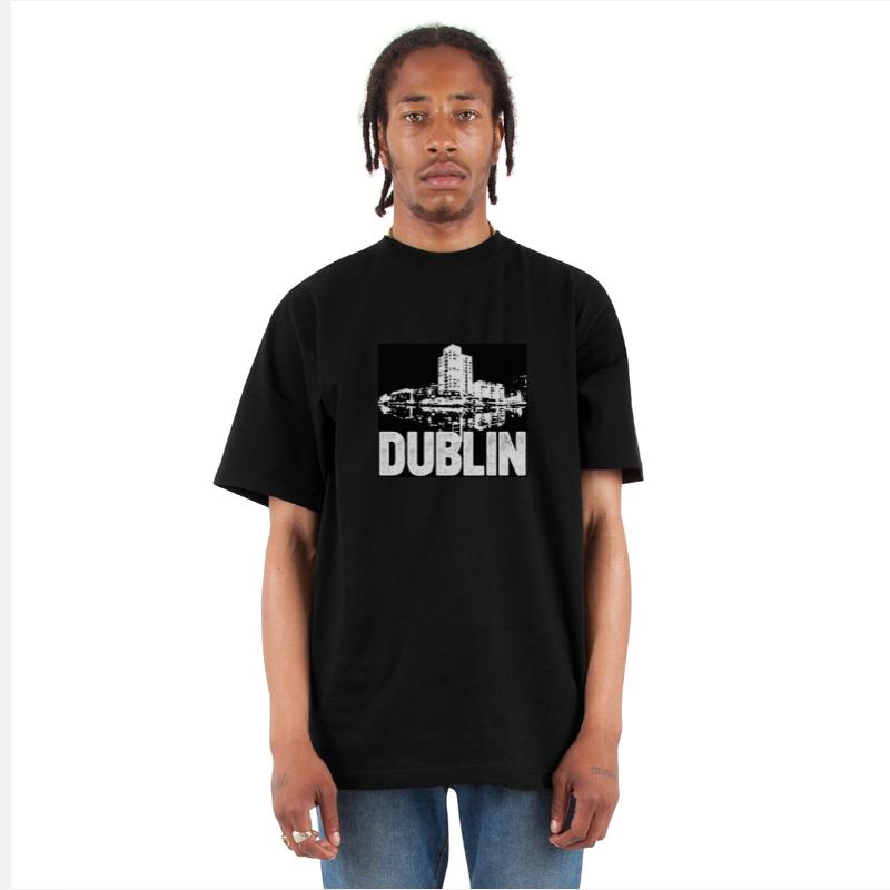 Dublin City Skyline Black and White Artwork