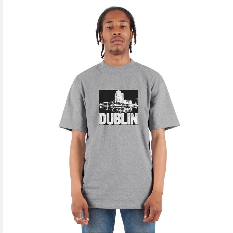 Dublin City Skyline Black and White Artwork