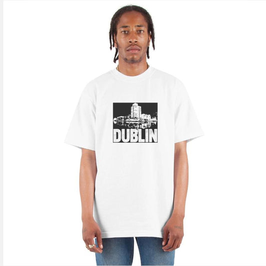 Dublin City Skyline Black and White Artwork