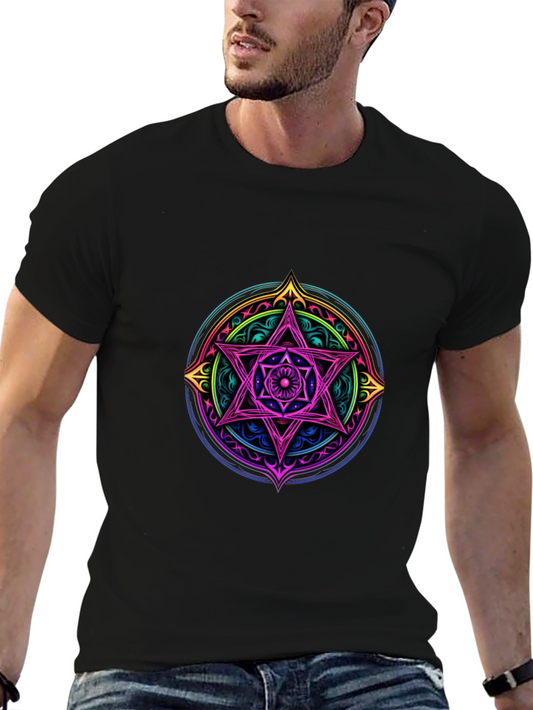 Mystic Star Mandala Black T-Shirt