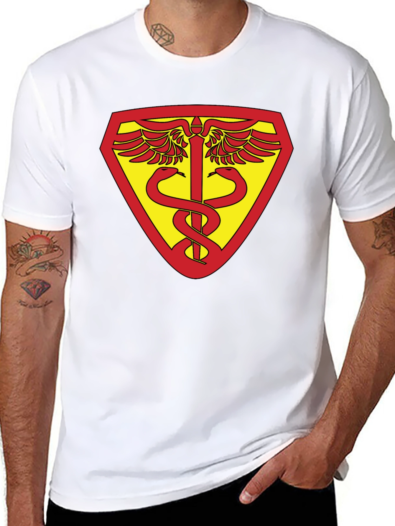 Medical Symbol Shield Graphic Black T-Shirt