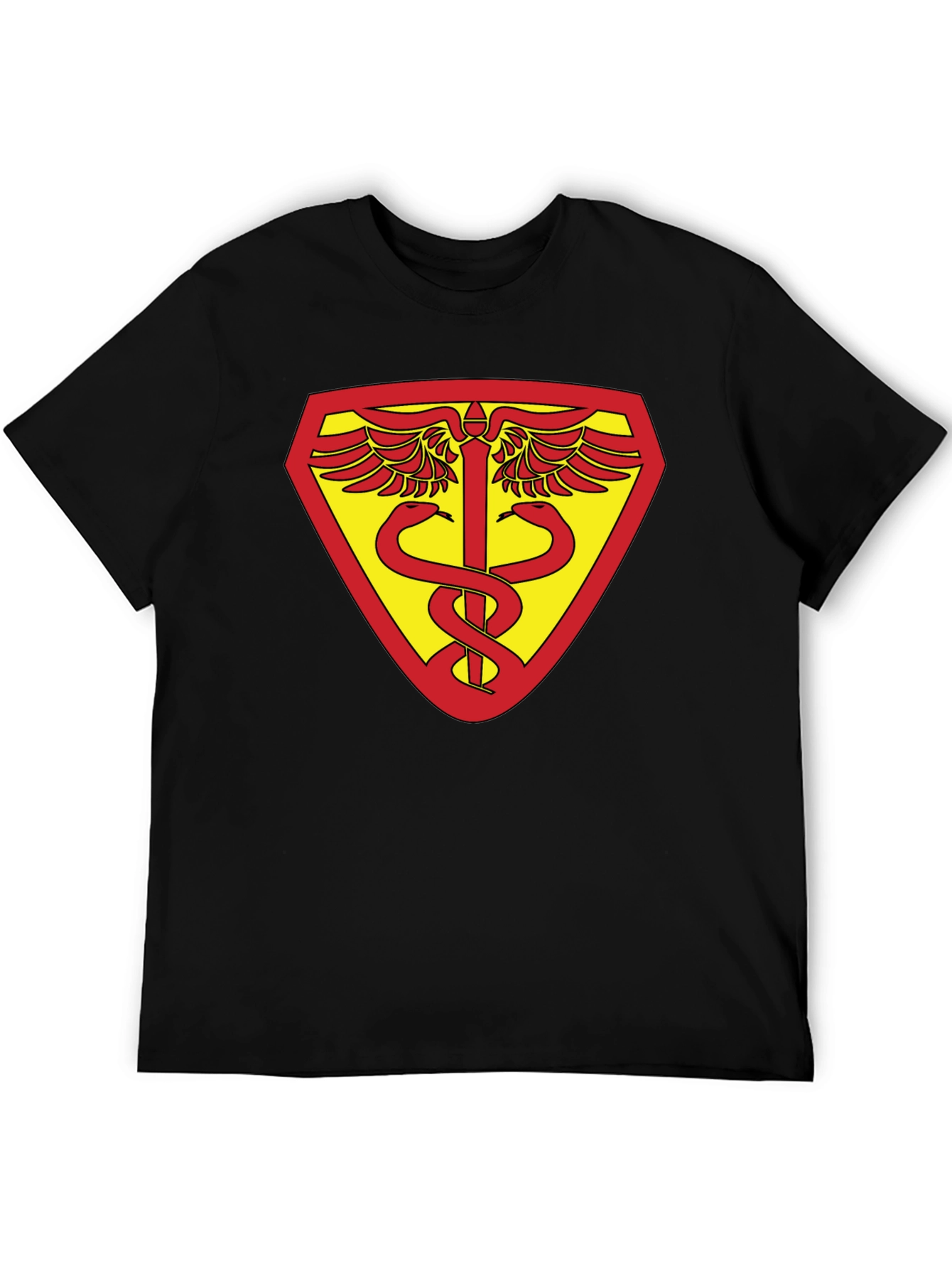 Medical Symbol Shield Graphic Black T-Shirt