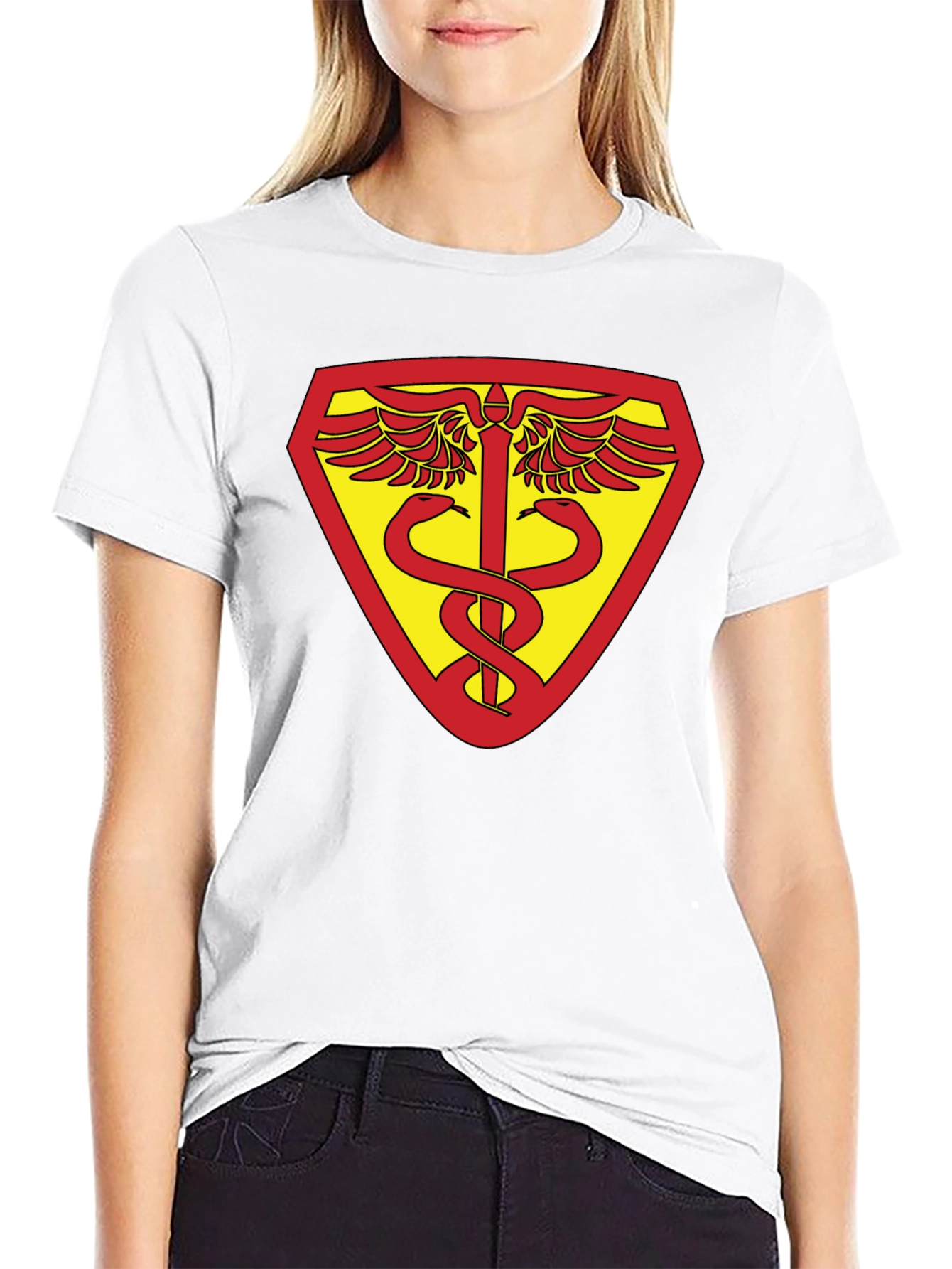 Medical Symbol Shield Graphic Black T-Shirt