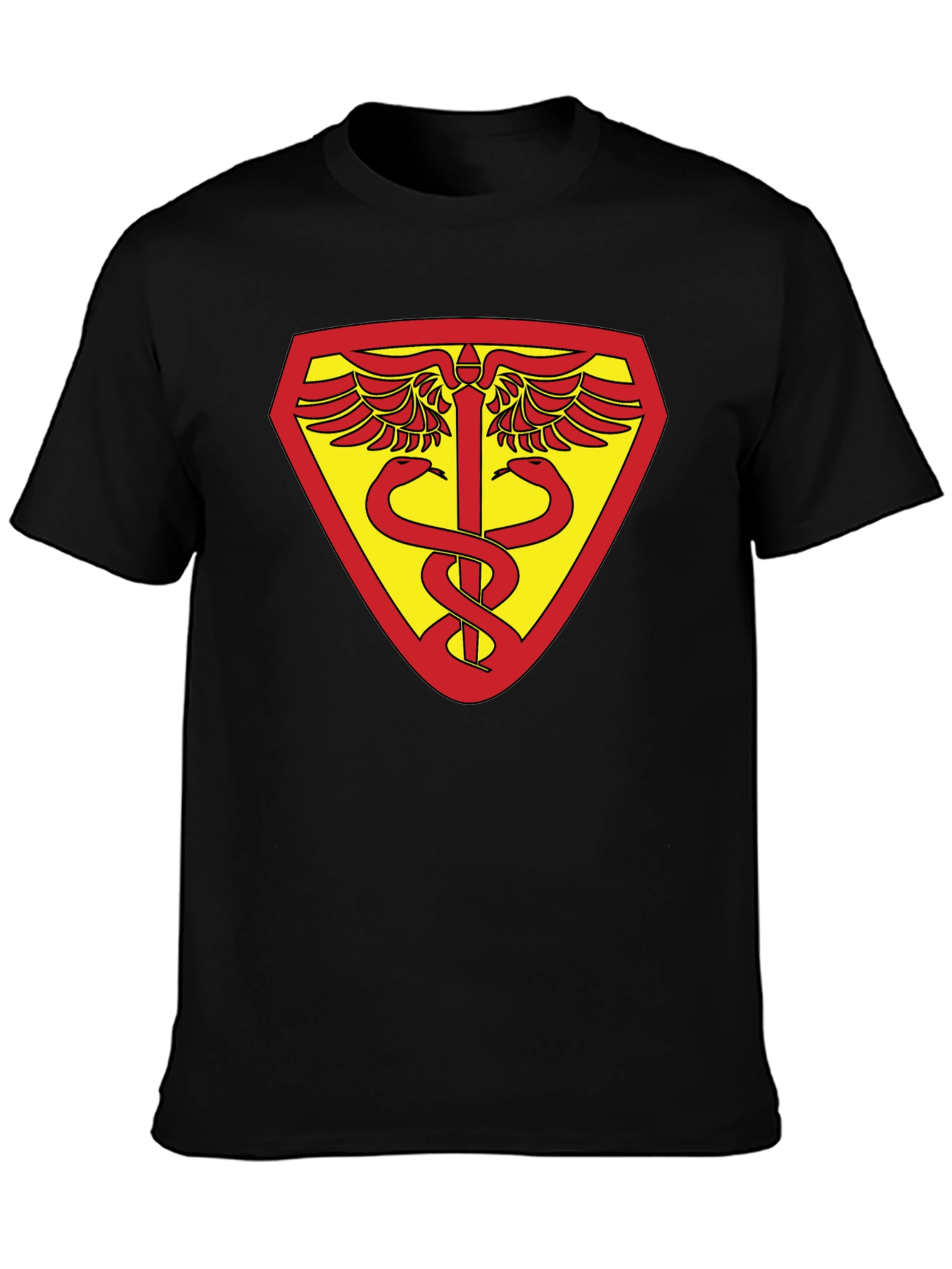 Medical Symbol Shield Graphic Black T-Shirt