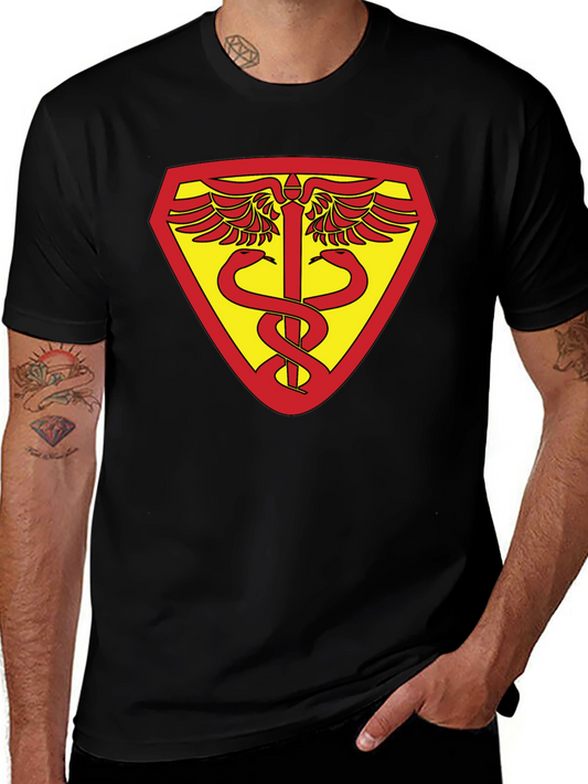 Medical Symbol Shield Graphic Black T-Shirt