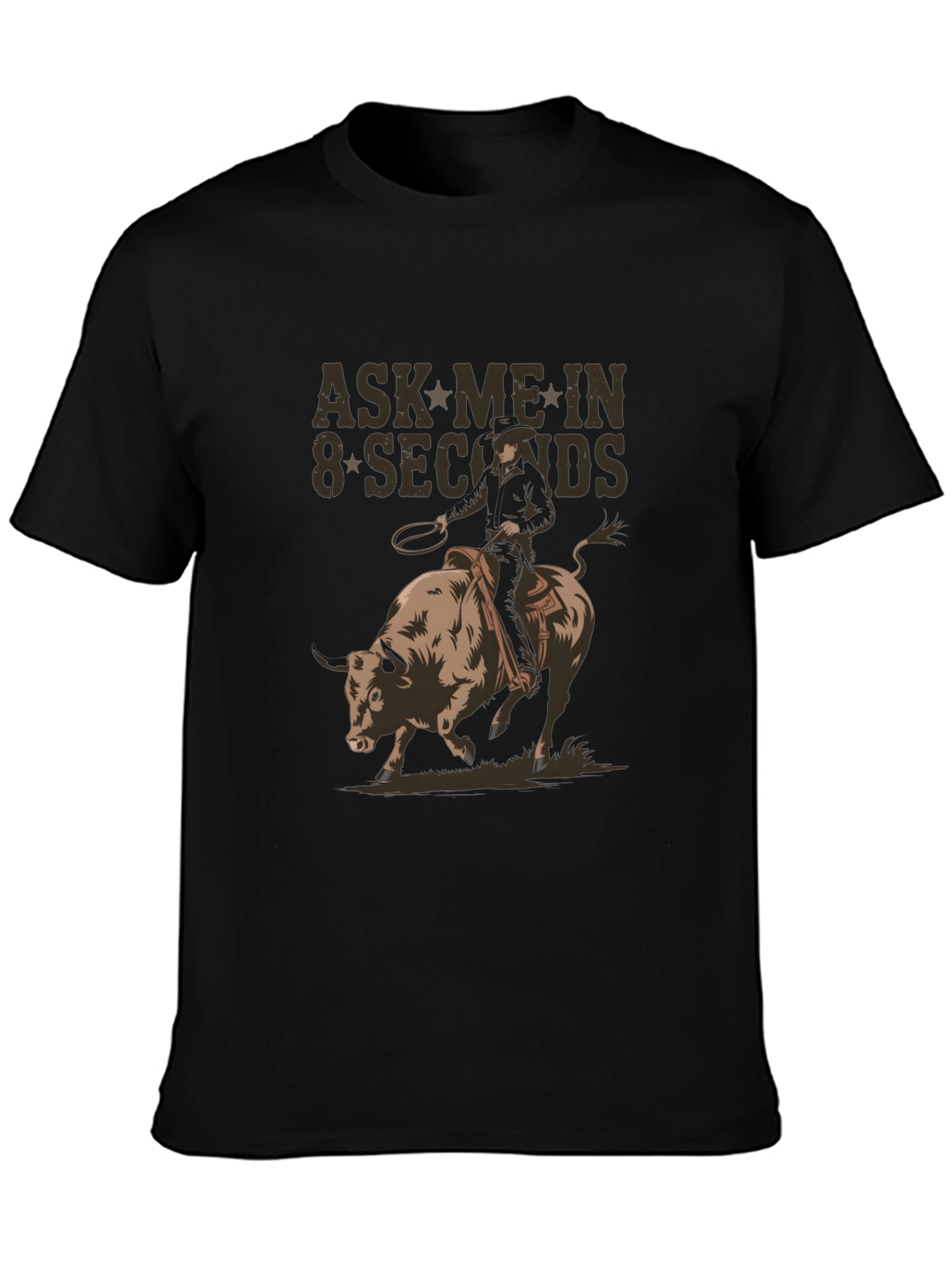 Ask Me In 8 Seconds Rodeo Bull T-Shirt