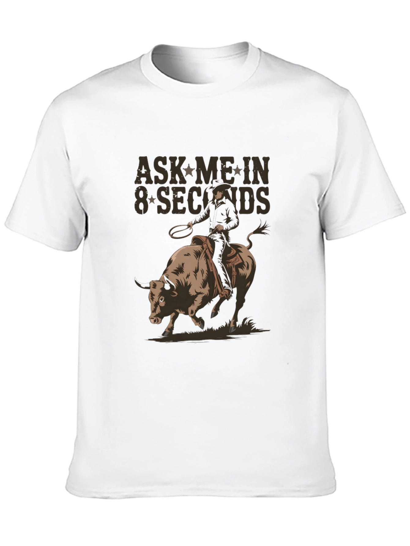 Ask Me In 8 Seconds Rodeo Bull T-Shirt