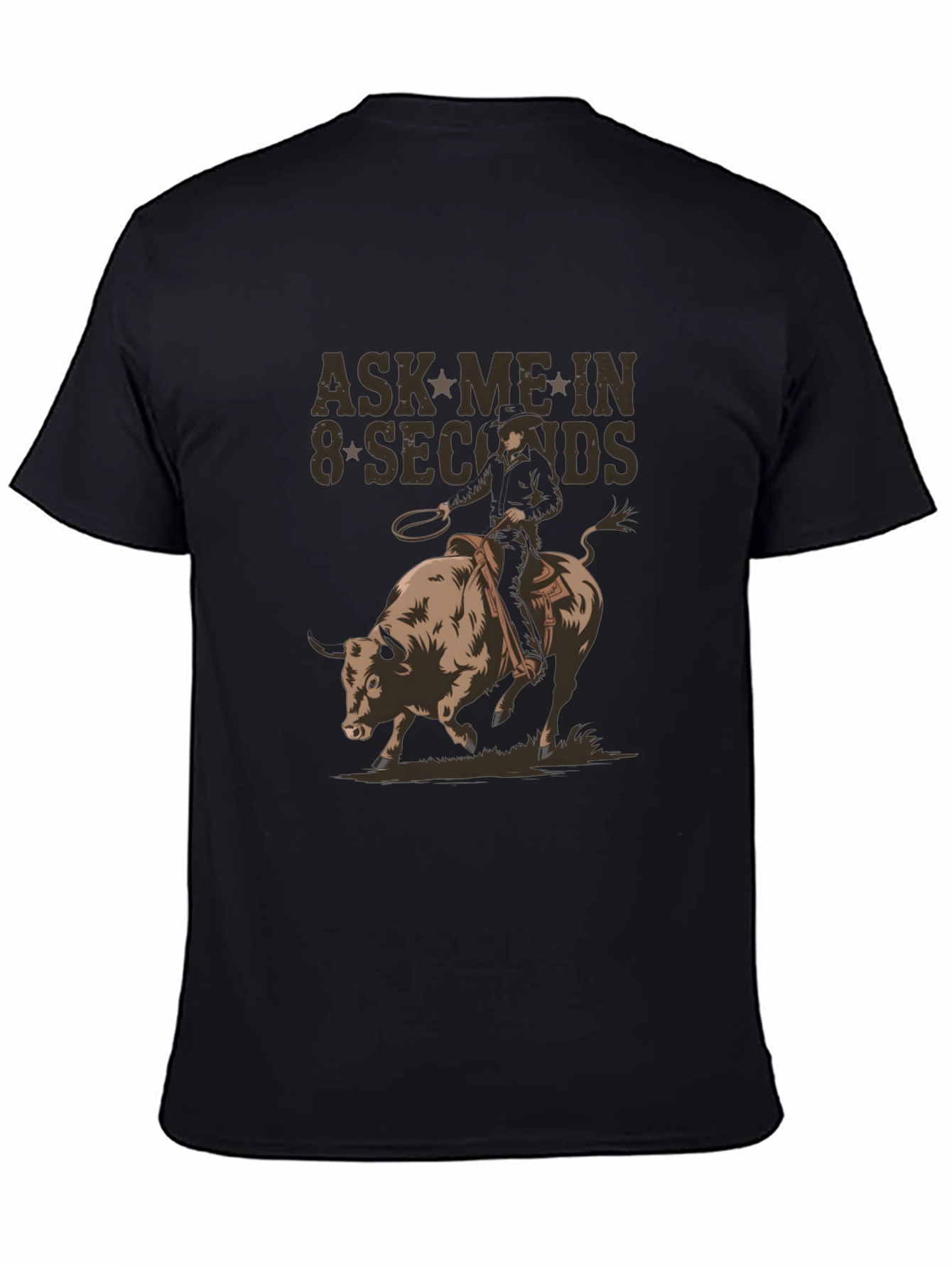 Ask Me In 8 Seconds Rodeo Bull T-Shirt