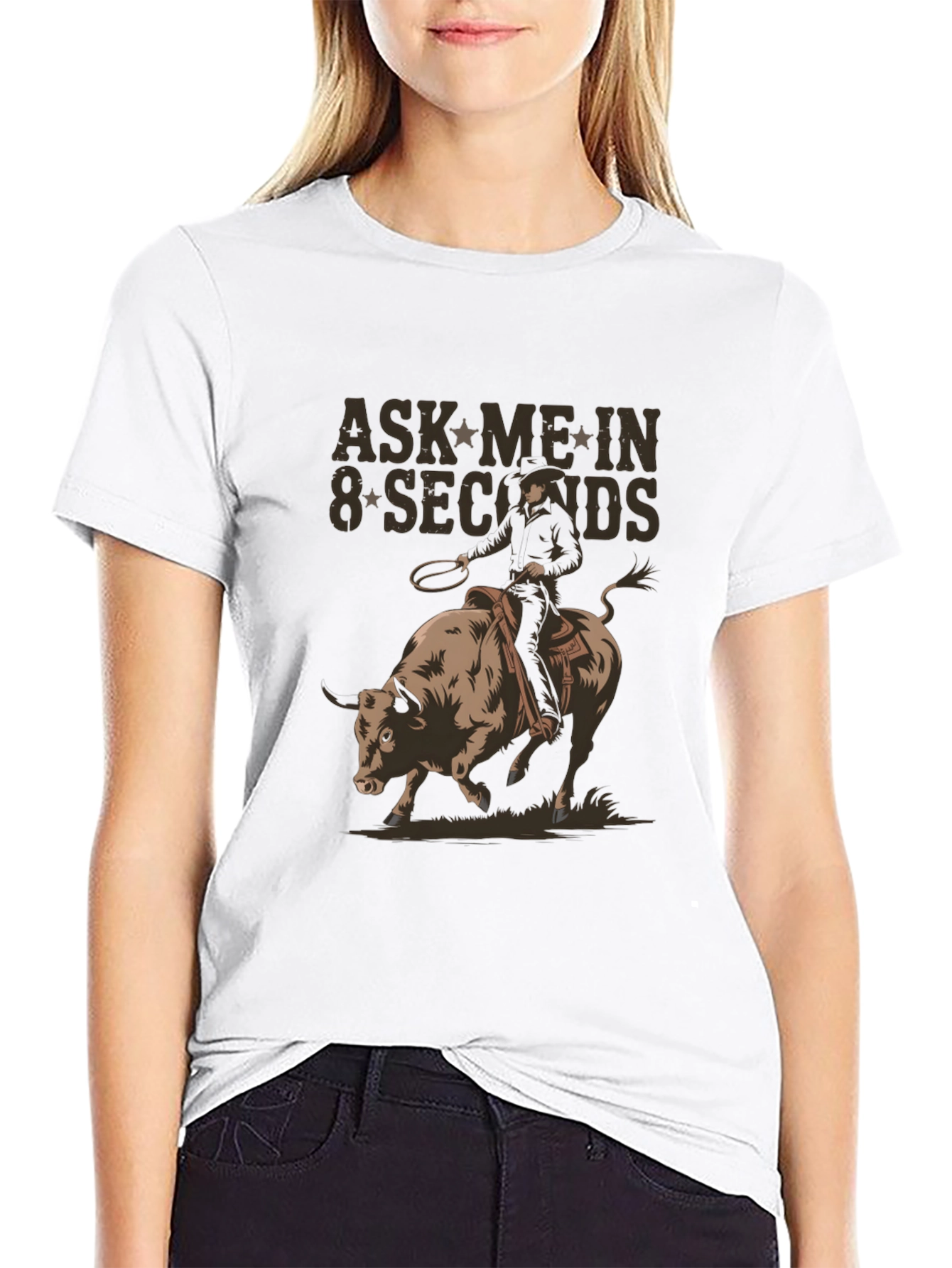Ask Me In 8 Seconds Rodeo Bull T-Shirt
