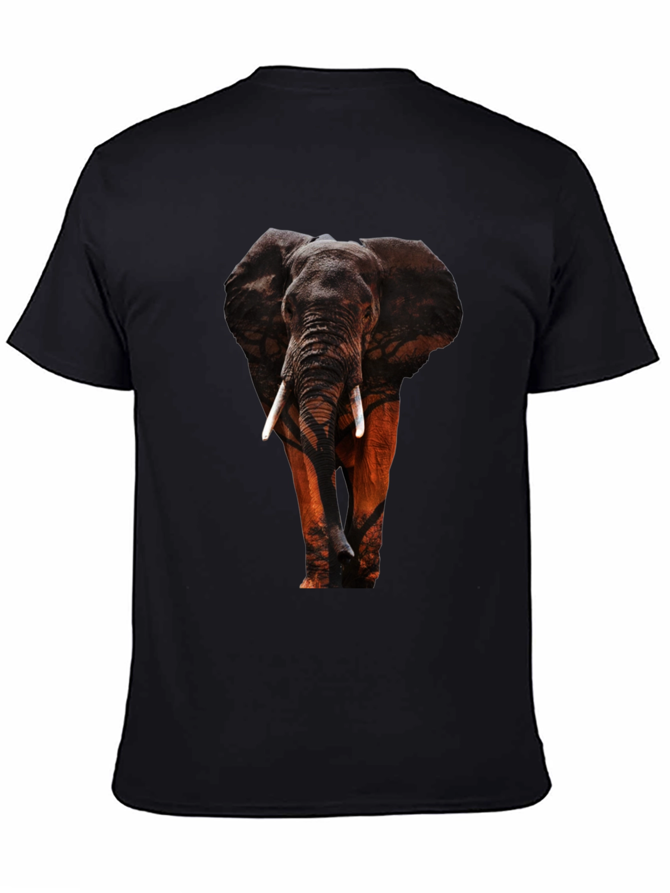 Black Elephant Graphic Tee - Wildlife Design