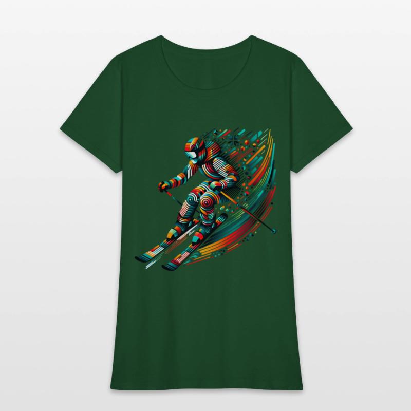 Dynamic Skiing Adventure with Vibrant Colors