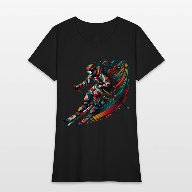 Dynamic Skiing Adventure with Vibrant Colors