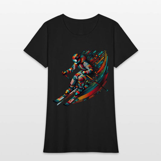 Dynamic Skiing Adventure with Vibrant Colors