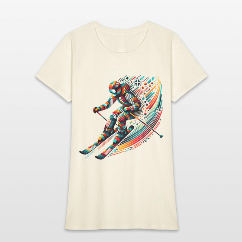 Dynamic Skiing Adventure with Vibrant Colors