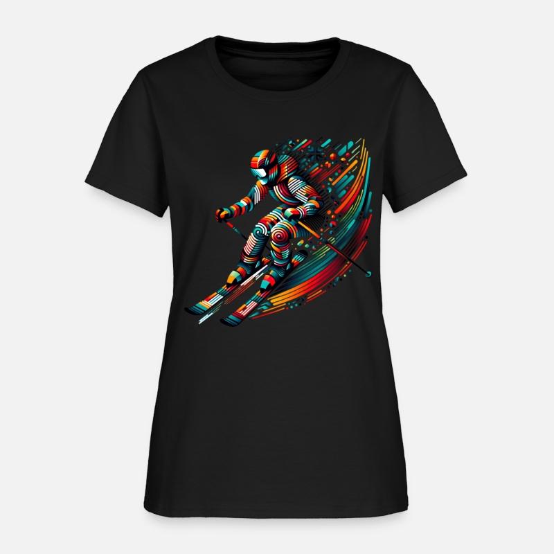 Dynamic Skiing Adventure with Vibrant Colors