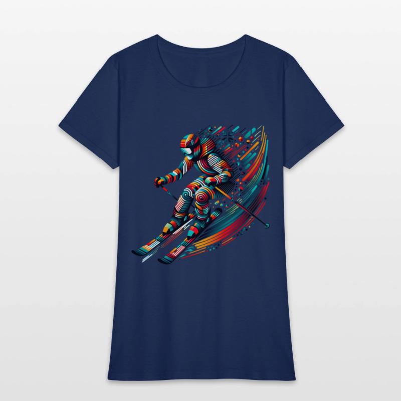 Dynamic Skiing Adventure with Vibrant Colors