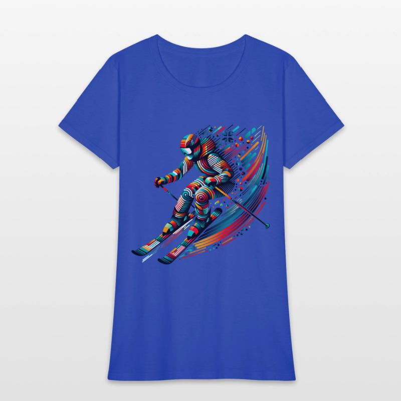 Dynamic Skiing Adventure with Vibrant Colors