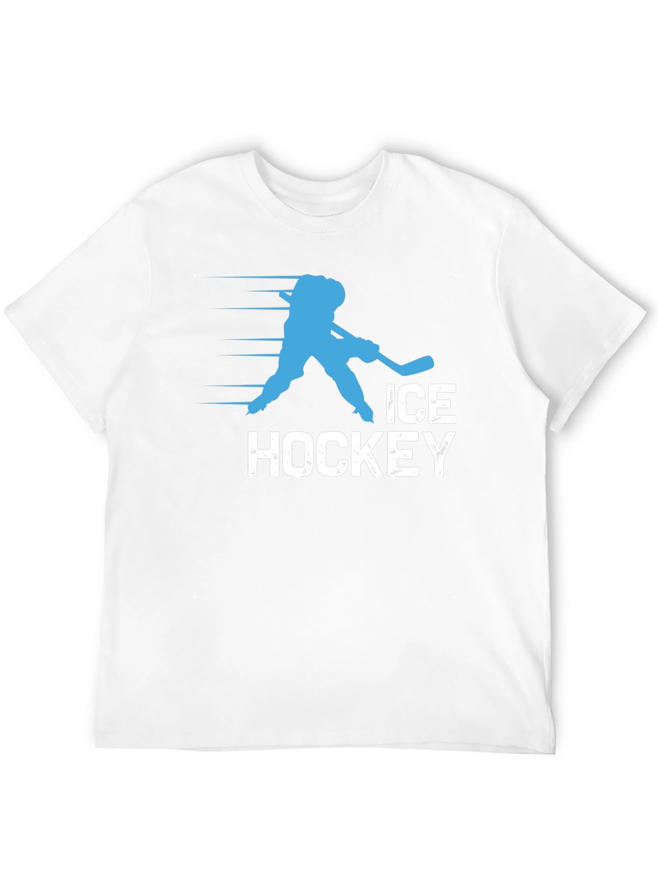 Ice Hockey Graphic Tee - Black Cotton T-Shirt