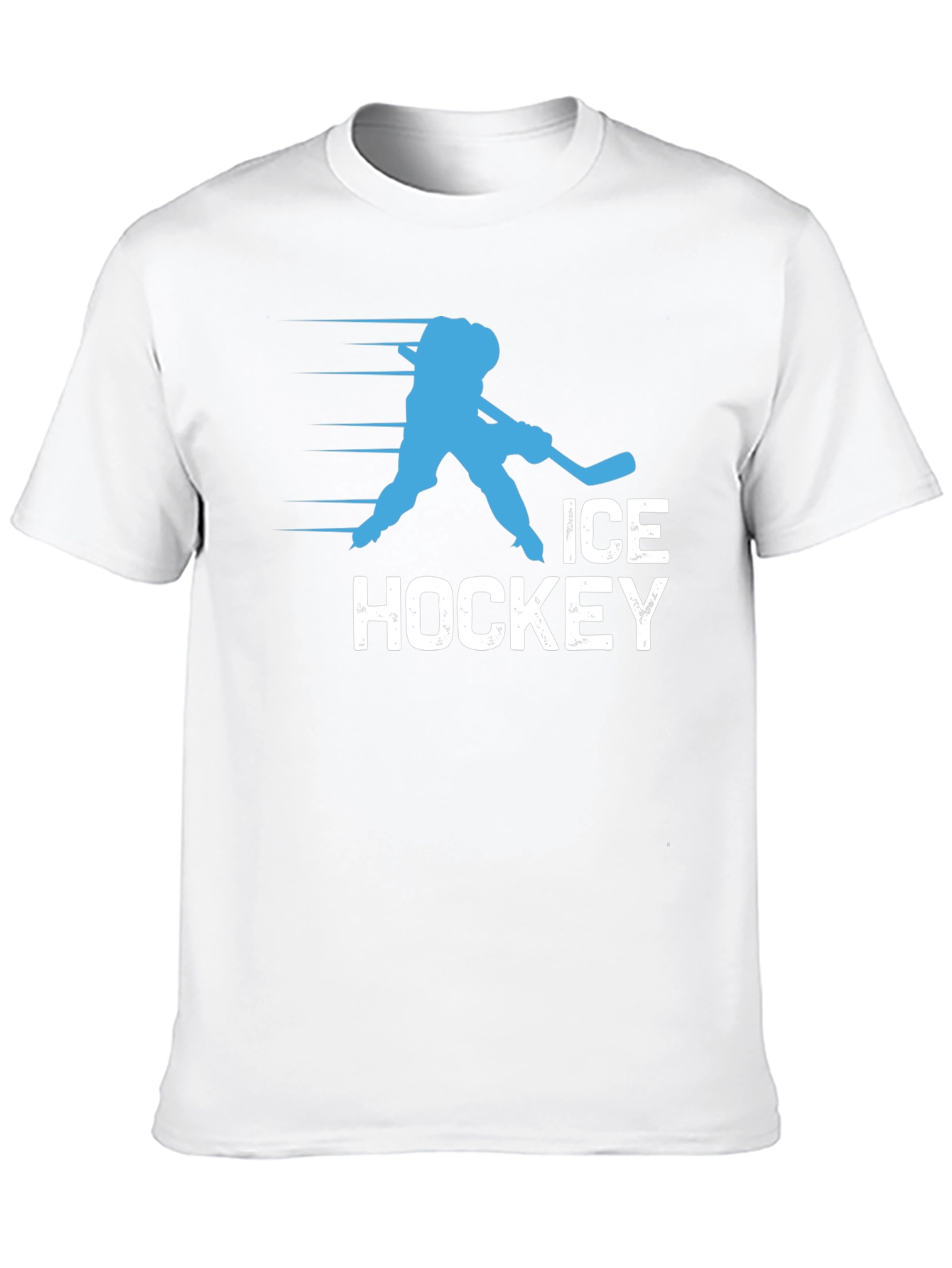 Ice Hockey Graphic Tee - Black Cotton T-Shirt