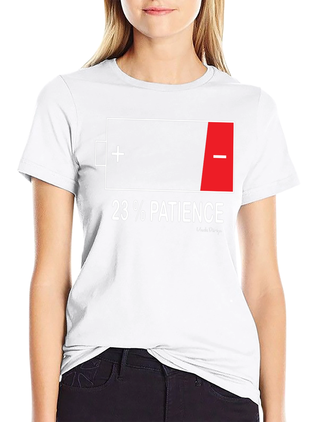 23% Patience Funny Graphic T-Shirt - Black