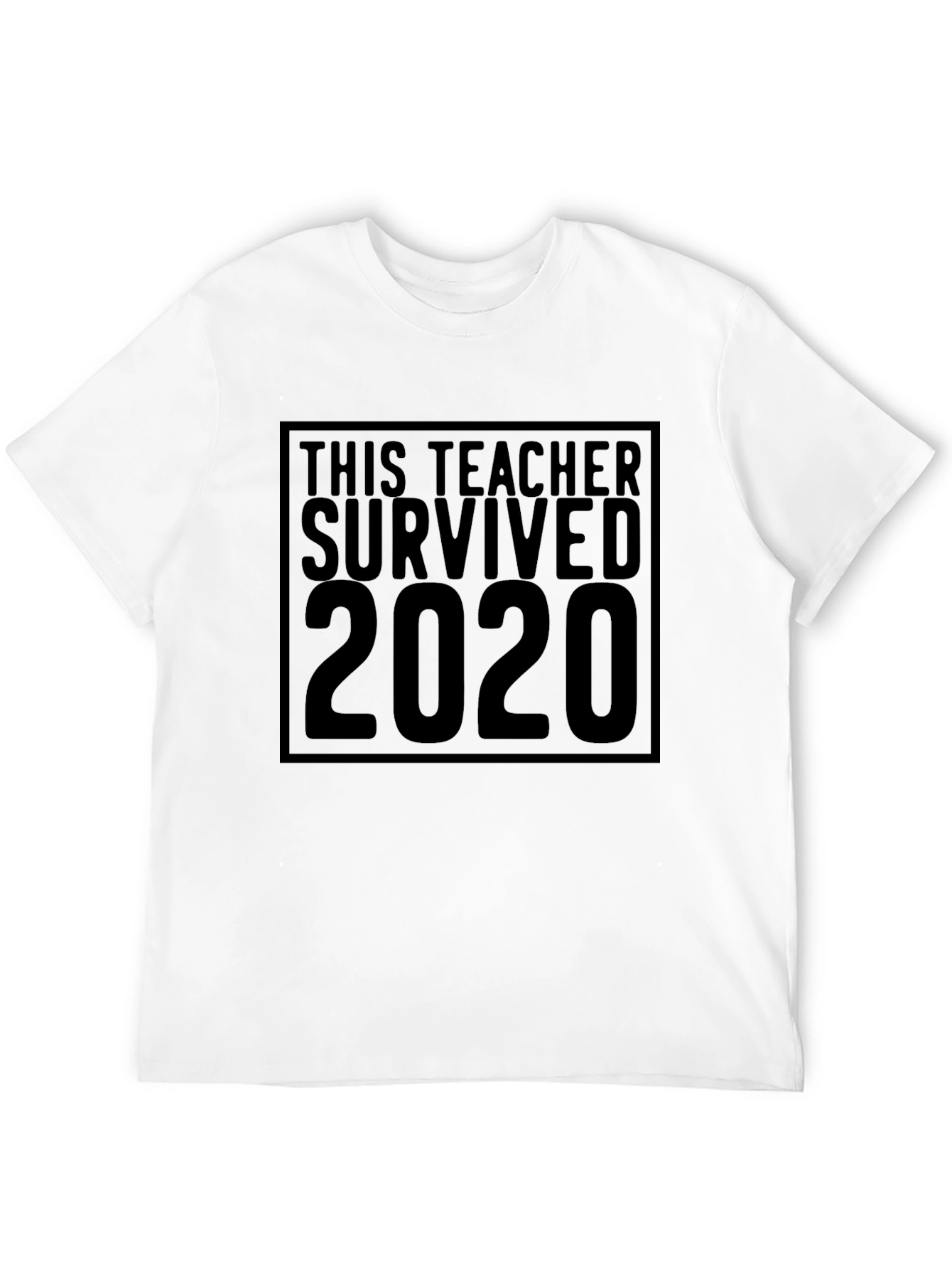 Teacher Survived 2020 Black Graphic T-Shirt