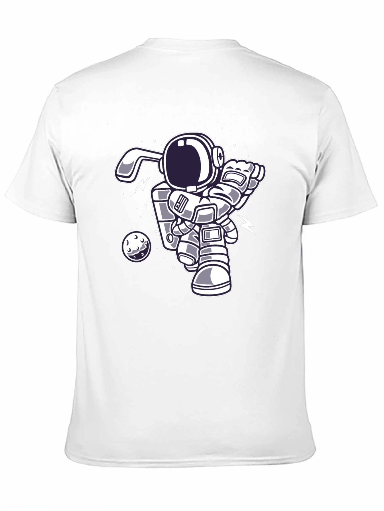 Astronaut Bunny Golfing Black Graphic Tee