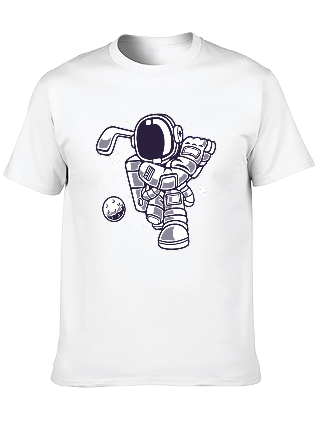 Astronaut Bunny Golfing Black Graphic Tee