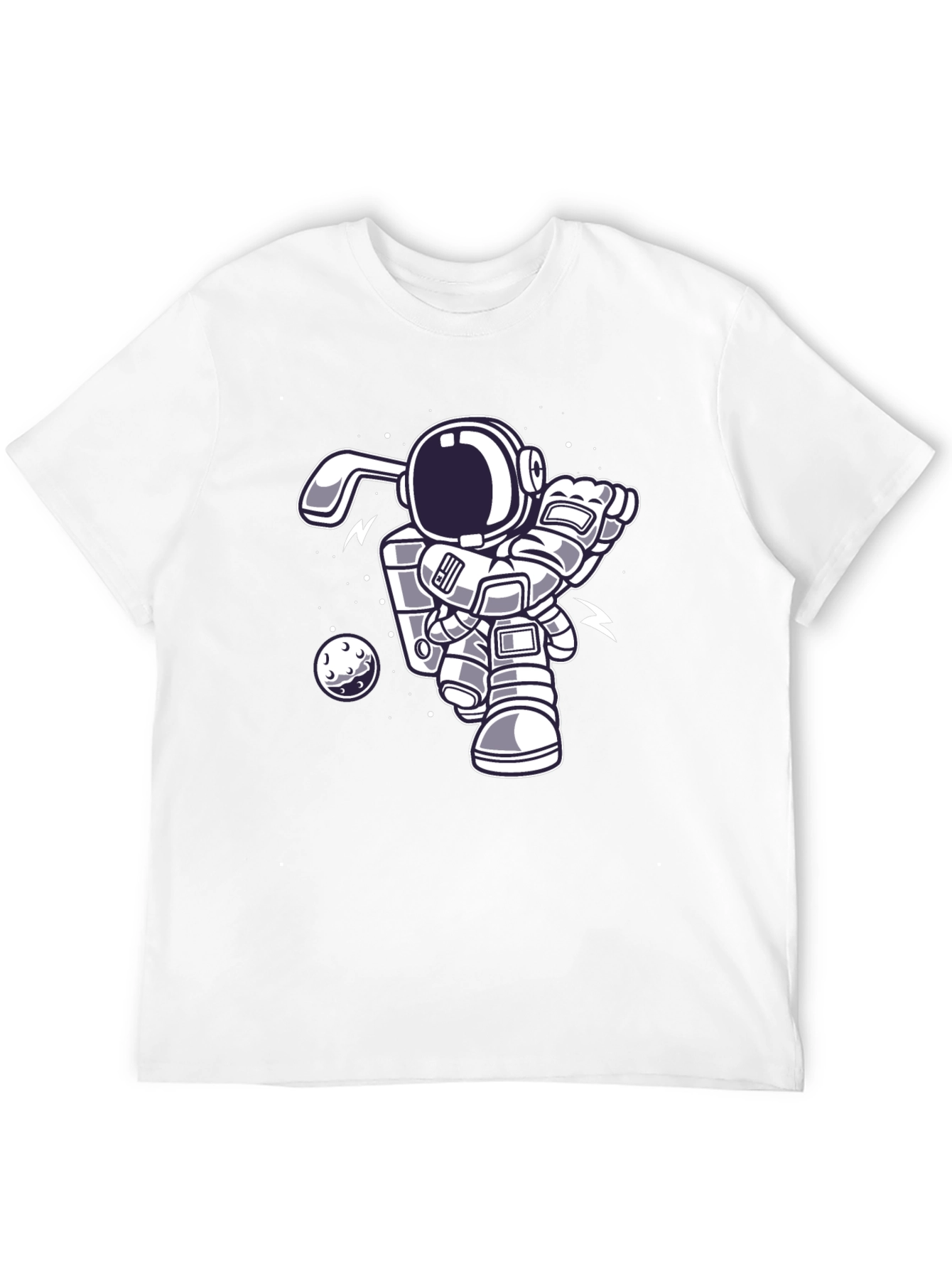 Astronaut Bunny Golfing Black Graphic Tee