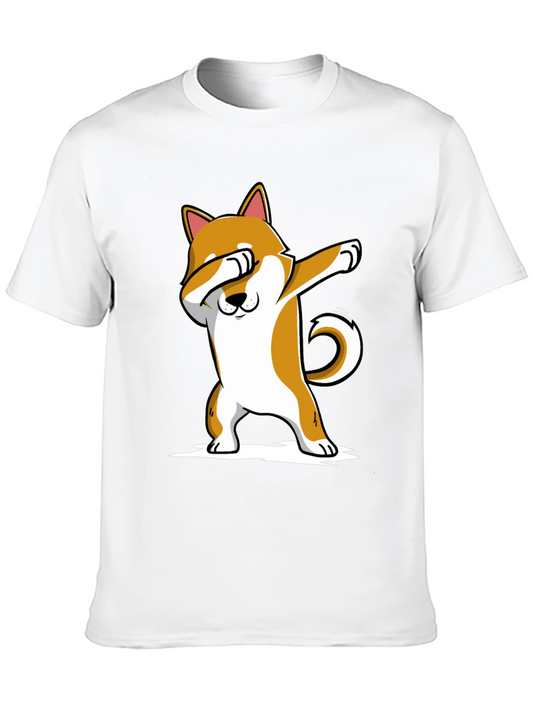 Dabbing Shiba Inu T-Shirt - Black Cotton Tee