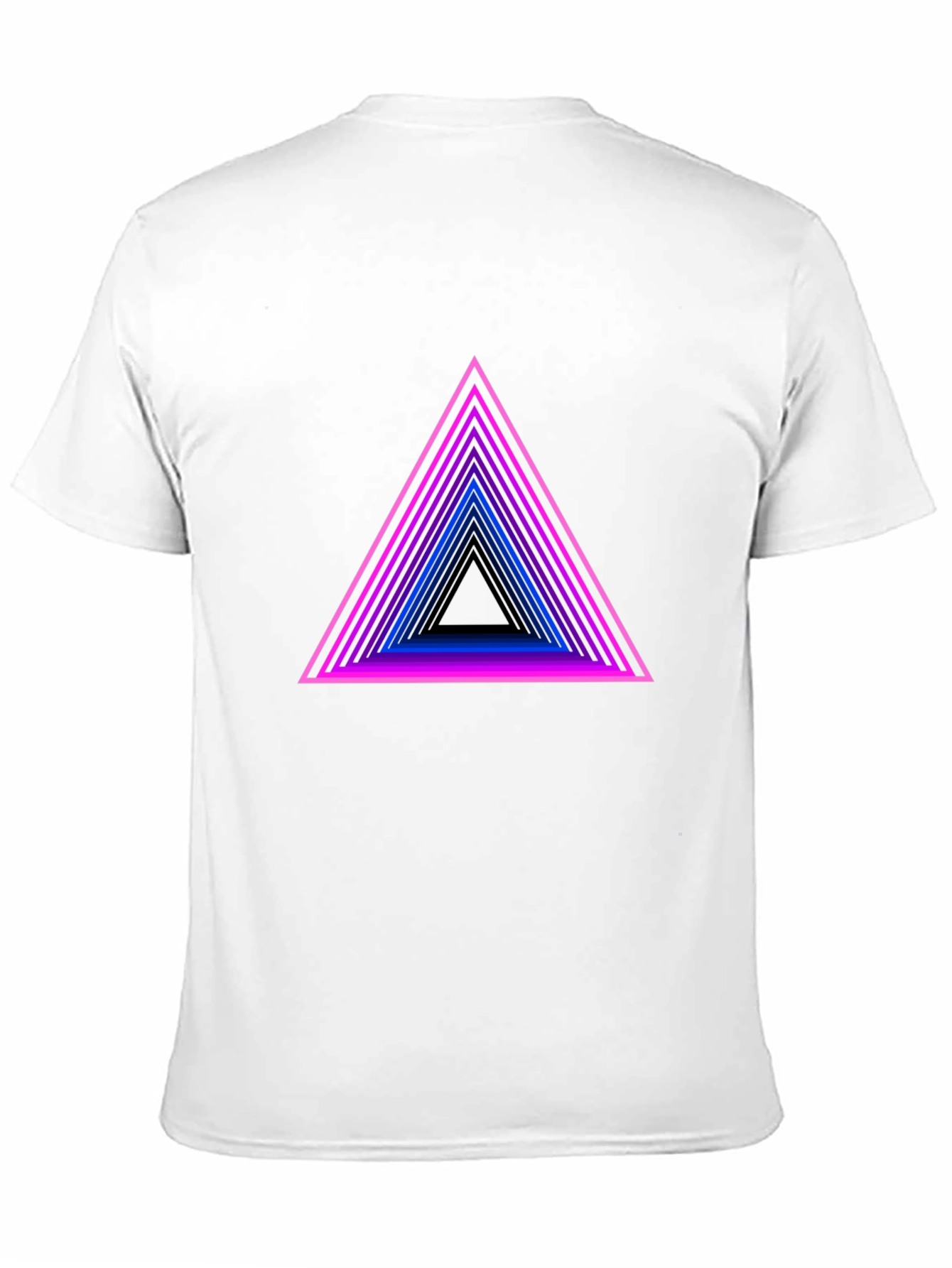 Retro Geometric Triangle Graphic Tee - Black
