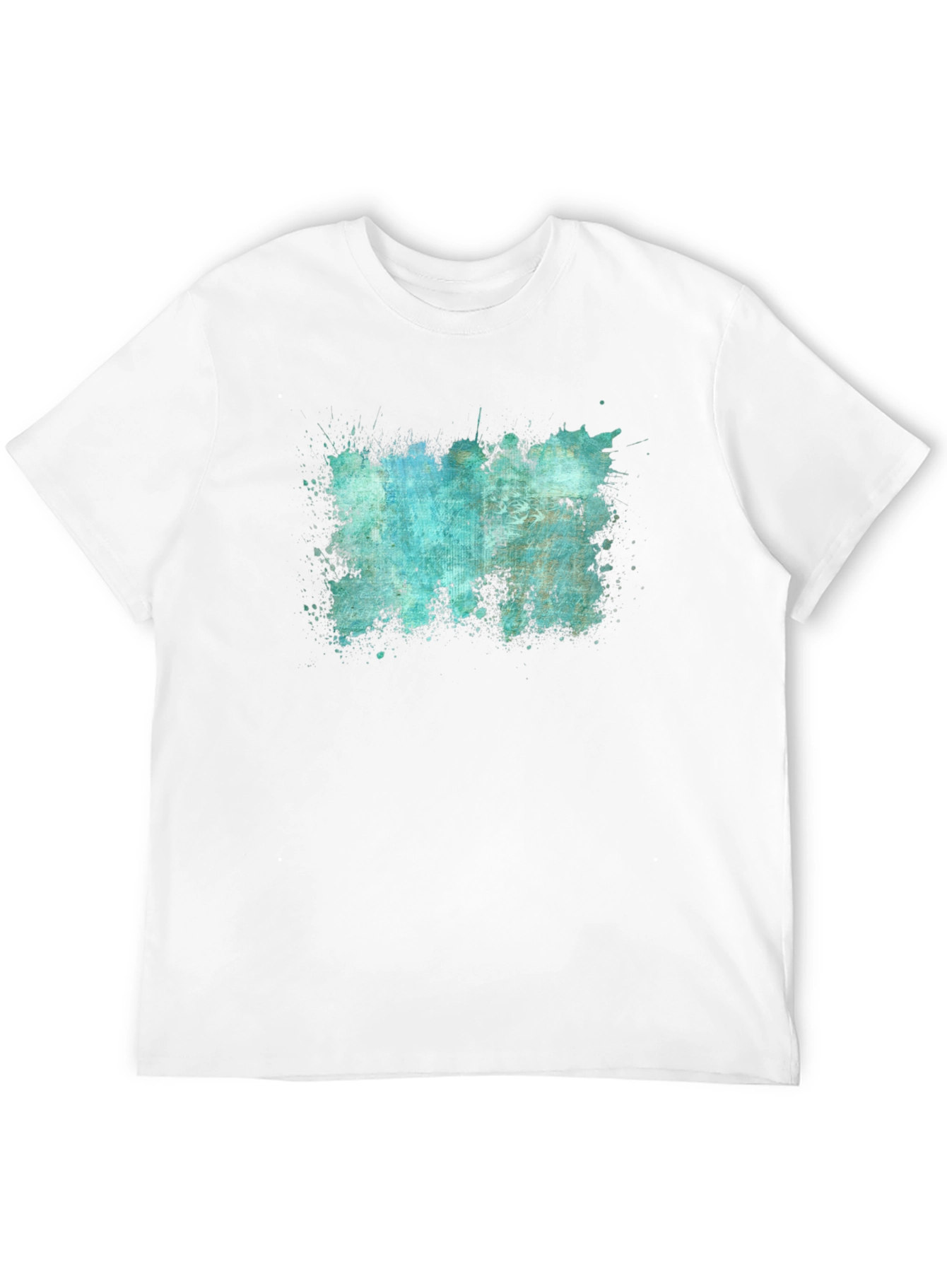 Abstract Splatter Print Black T-Shirt