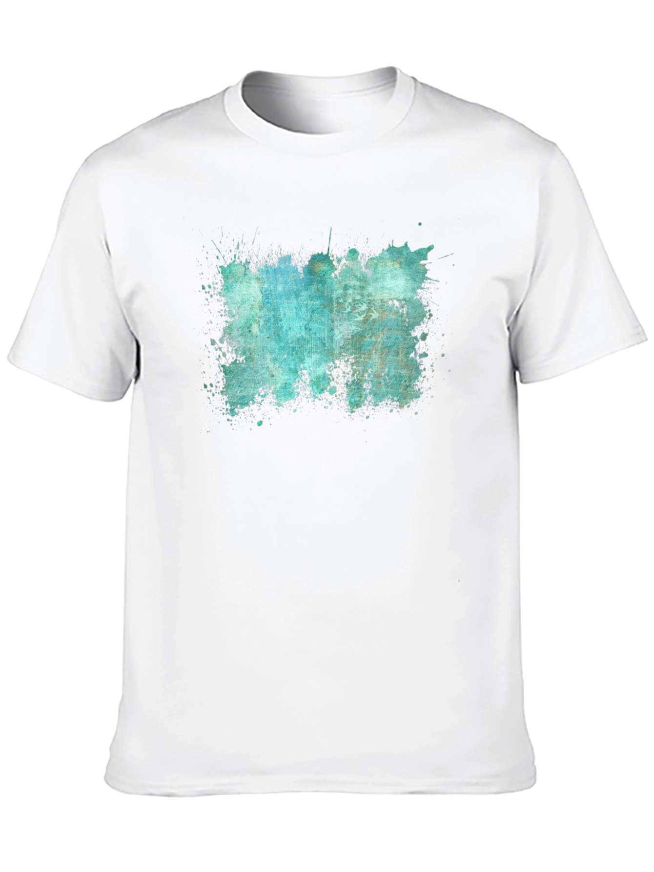 Abstract Splatter Print Black T-Shirt